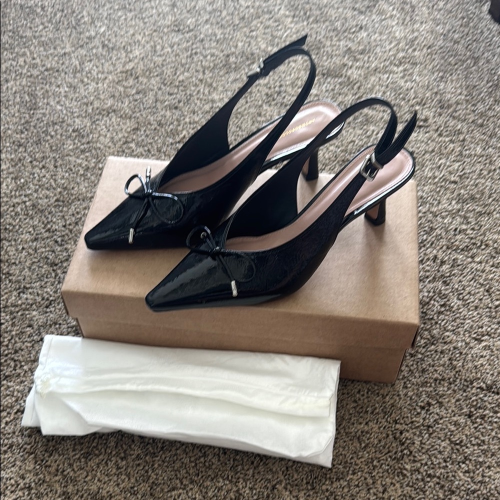 Elegant Black Slingback Heels